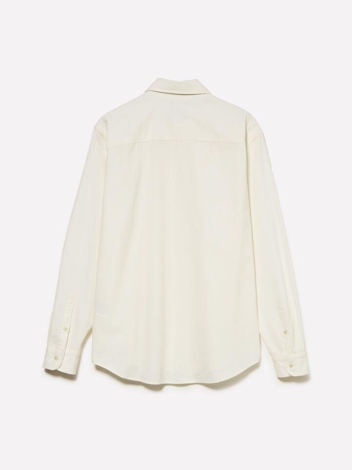White corduroy shirt - men's regular fit shirts - Creamy White | Sisley image number 2